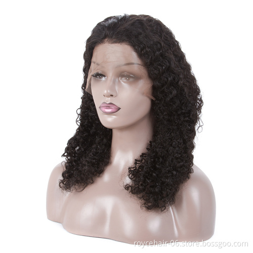 Royce Peruvian Hair Kinky Curly Full Lace Human Hair Wigs with Baby Hair Natural Color for Black Women